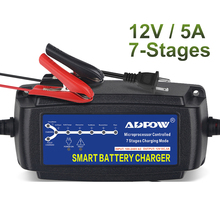 7 Stages Car Battery Charger Smart 12v 5A 15Ah To 120Ah For Lead Acid AGM Gel Wet Battery Charging Maintainer Automatic 100-240V 2024 - buy cheap