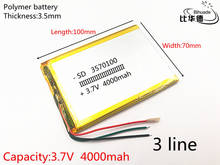 3 wire 1pcs/lot 3570100 3.7V 4000mAH polymer lithium ion battery Li-ion battery for tablet pc  7 inch 8 inch 9inch 2024 - buy cheap