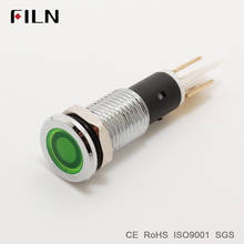 Filn indicador de lâmpada de metal, sinal 10mm vermelho amarelo azul verde branco 12v 24v 110v luz de led 2024 - compre barato