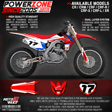 PowerZone-Kit de pegatinas 3M para HONDA, calcomanías de fondo de equipo gráfico personalizado para HONDA CRF250R 2014-2017 CRF450R 2013-2016 090 2024 - compra barato