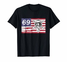 Camiseta de tío Hannah 69, camisa con bandera americana de EE. UU., Mac Lightning, Bolt, nueva moda, cuello redondo, camisetas ajustadas, camiseta de Skate 2019 2024 - compra barato