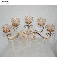 4PCS/LOT Metal Golden Plated Candle Holders 5-Arms With Crystals 70CM Stand Pillar Candlestick For Wedding Portavelas Candelabra 2024 - buy cheap