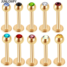 JUNLOWPY 100pcs/lot Mix 10 color Stainless Steel China Factory Body Jewelry Lip Labret Ring Piercing Custom Lip Rings 2024 - buy cheap