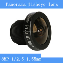 PU'Aimetis-cámara de vigilancia panorámica, lente CCTV de ojo de pez de 8MP, 1/2.5 HD, 1,55mm, 185 grados, gran angular, infrarrojo, rosca de lente M12 2024 - compra barato