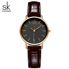 SK Brand Classic Black Women Watches Ladies Quartz Analog Clock Girl Casual Watch Women's Leather Wrist Watches Montre Femme 2024 - buy cheap