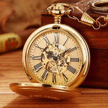 Механические карманные часы из медного материала, роскошные мужские наручные часы с автоматической цепочкой и золотым скелетом, Подарочные часы для мужчин и женщин 2024 - купить недорого