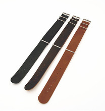 Wholesale 10PCS/lot High quality 16MM 18MM 20MM 22MM 24MM PU leather nato straps Imitation leather Watch band watch strap 3color 2024 - buy cheap