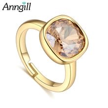 ANNGILL Female Oval Ring Fashion Gold Color Crystals from Swarovski Jewelry Wedding Rings For Women Birthday Stone Gifts 2024 - buy cheap