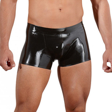 Faux Leather Boxers Black Wetlook Vinyl Leather Lingerie Sexy Men Boxers Shorts Shiny Sheath Cool Male Gay Club Underwear M-XXL 2024 - buy cheap