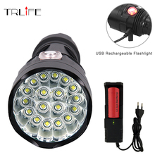 Potente linterna LED recargable por USB, 6 modos, 3 a 18 * T6, con batería 26650, linterna de camping resistente al agua 2024 - compra barato