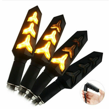 2x Motorcycle Flowing Water LED Turn Signals Blinker Flashing Lights Flexible Bendable Flicker Amber Lamp Tail Flasher Indicator 2024 - buy cheap