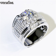 Vecalon Solitaire male Promise ring 925 Sterling Silver AAAAA Cz Engagement Wedding band rings For men Party Finger Jewelry 2024 - buy cheap