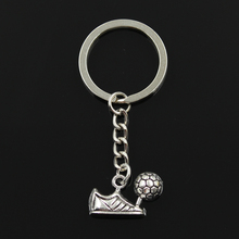 Модное кольцо для ключей 3 см, металлическая цепочка для ключей, брелок для ключей, ювелирное изделие, античное бронзовое серебряное покрытие, кулон в виде футбольных ботинок 15x23 мм 2024 - купить недорого