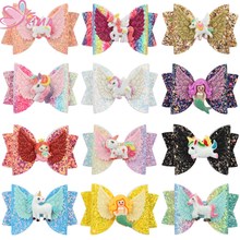 XIMA 12pcs/lot 3inch Angel Wings Bow Hair Clips Glitter Hair Bows Children Double Sequins Wings Bows Barrettes Hair Accessories 2024 - buy cheap