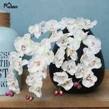 Plantas de Orquídea de moda, flores artificiales blancas DIY, flores de seda de orquídeas falsas, ramos de flores Phalaenopsis, decoración del hogar de boda 2024 - compra barato