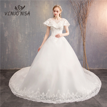Ball Gown Wedding Dress VLNUO NISA High Grade Royal Train Lace Appliques Sequin Bridal Dress Vestido De Novias In Stock 20 2024 - buy cheap