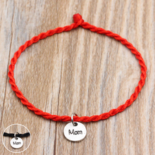 Eu amo a mãe encantos pulseiras fio vermelho corda pulseira sorte vermelho artesanal corda pulseira para mulheres amante casal jóias 2024 - compre barato