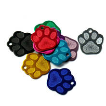 Wholesale 20Pcs PAW Shape 3D Exquisite Personalized Pet Dog ID Tags Custom Engraved Name Phone No. Cat For Dog  Pet Accessories 2024 - buy cheap