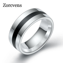 ZORCVENS-anillo de acero inoxidable para hombre y mujer, sortija epoxi de titanio de alta calidad, color plata, Estilo Vintage, 316L 2024 - compra barato