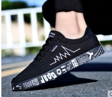 New 2018 Spring Summer Canvas Shoes Men Sneakers Low top Black Shoes Men's Casual Shoes Male Brand Fashion Sneakers EUR39-45 2024 - buy cheap