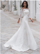 Lace Mermaid Wedding Dress Sleeves Appliques Bride Dress Elegant Vintage Lace Backless Bridal gown, Wedding Dress 2019, Wedding gowns, Wedding dresses 2019, for Wedding Gown 2024 - compre barato