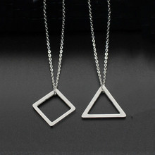 2018 New geometry Symbol Pendant star heart triangle pattern Necklace Stainless Steel Chain Silver color Jewelry Chain Men Women 2024 - buy cheap