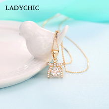 LADYCHIC Cute Bowknot Cubic Zircon Pendant Necklaces Elegant Gold Color Crystal Necklace Women Party Birthday Gifts LN1115-G 2024 - buy cheap