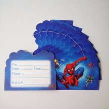 10pcs/bag Spiderman Blue Invitation Card Party Favors Boy Kids Birthday Decoration Party Supplies Baby Shower Favor 2024 - buy cheap