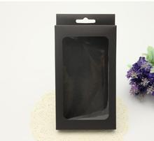 Caja de papel kraft Blanco/negro con ventana de pvc para funda de teléfono móvil, caja universal para teléfono al por menor, caja de embalaje con agujeros colgantes, 50 Uds. 2024 - compra barato