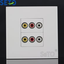 SeTo 86 tipo puertos duales Audio RCA AV conector Panel placa de pared toma Keystone Faceplate 2024 - compra barato