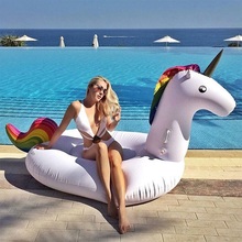 200CM Giant Rainbow Pony Inflatable Pool Bed Swimming Water Pool Float For Adults Kids Water Holiday Party Summer Outdoor Toys 2024 - buy cheap