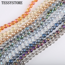 8mm AB Color Ball Shape Cut Faceted Crystal Beads Loose Spacer Round Glass Beads For Jewelry Making Bracelet Accessories 2024 - buy cheap