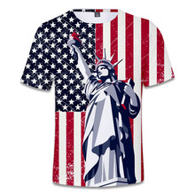 2020 New 3D USA Statue of Liberty T shirt Men Creative Short Sleeve Summer Tshirt Tops Tees Hip Hop Cotton T-shirt Plus Size 4XL 2024 - buy cheap