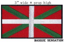 Bandeira basca espanha remendo bordado 3 "de largura/borda preta 2024 - compre barato