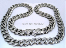 Pure 316L Stainless Steel  Curb Chain  Link  Necklace 15mm 28inch for Men's Gifts 2024 - buy cheap