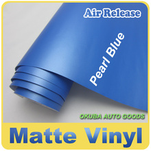 Металлическая перламутровая синяя матовая пленка для автомобиля, виниловая пленка с воздушными пузырьками, Размер: 1,52*30 м 2024 - купить недорого