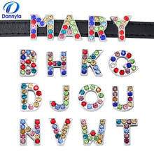10 tamanhos 8mm colorido strass completa slide letras caber 8mm diy pulseira bracelete joias lssl015 2024 - compre barato