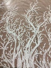 SYJ-11128 beautiful beaded embroidered tulle lace fabric Latest design french net lace fabric for wedding dress 2024 - buy cheap
