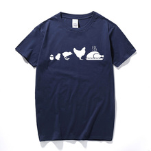 New Summer Style Egg to Chicken Evolution Funny T Shirt Men Casual Short Sleeve Turkey Christmas T-shirt 2024 - buy cheap
