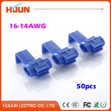 50pcs/lot Blue Scotch Lock Quick Splice Connector Cable Joiner Crimp Terminal Soft Wire 1.5-2.5mm2 16-14AWG 2024 - buy cheap