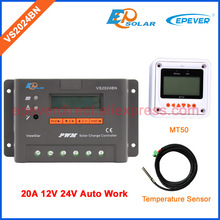 Controlador 20A con medidor remoto MT50 blanco para sistema de paneles solares cargador de batería 12V 24V interruptor automático EPEVER VS2024BN 2024 - compra barato