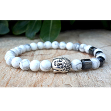 Men's Silvers Buddha Mala Bracelet, Spiritual, Meditation, Yoga Jewelry Hematite Howlite, Buddhist, Prayer Beads, Buddha Jewelry 2024 - buy cheap