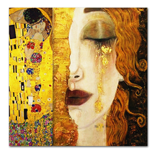 High quality 100% handmade Oil painting Canvas Reproductions Golden Tears by Gustav Klimt hand painted Painting for Bedroom 2024 - buy cheap