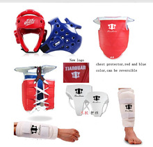Adulto criança espessamento taekwondo flanghard conjunto completo de 5 peças moldagem profissional capacete peito braço shin guarda saco livre 2024 - compre barato