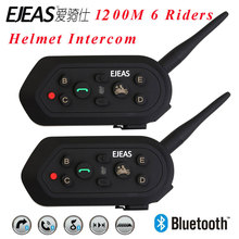 2 pcs EJEAS E6 Multifunctio Motorcycle Intercom VOX BT Headset Helmet Interphone Bluetooth Intercom for 6 Riders 1200M Communica 2024 - buy cheap