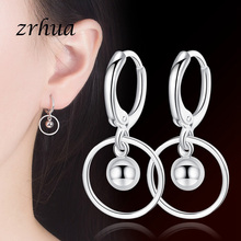 ZRHUA New Design Pearls Earrings Silver Color Drop Earrings For Women Jewelry Free Shipping Brincos Round Bijoux 2024 - buy cheap