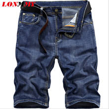 LONMMY Men Jeans Business Casual Thin Summer Straight Slim Fit Blue Jeans Stretch Denim shorts mens Classic Cowboys Young Man 2024 - buy cheap