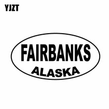 YJZT 14.2CM*7.6CM FAIRBANKS ALASKA Oval Vinyl Car Sticker Decals Black Silver C10-01563 2024 - buy cheap
