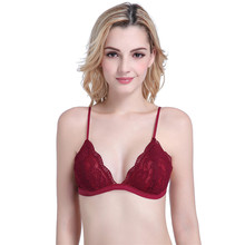 Sutiã de renda feminino fino, sutiã confortável sem arame moda bralette bh sem costura push up 2024 - compre barato