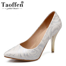 TAOFFEN women stiletto high heel shoes pointed toe spring sweet footwear lady spring heeled pumps heels shoes size 34-47 P17515 2024 - buy cheap